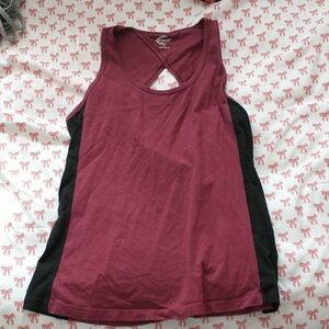 Champion Women's Maroon and Black Tank Top